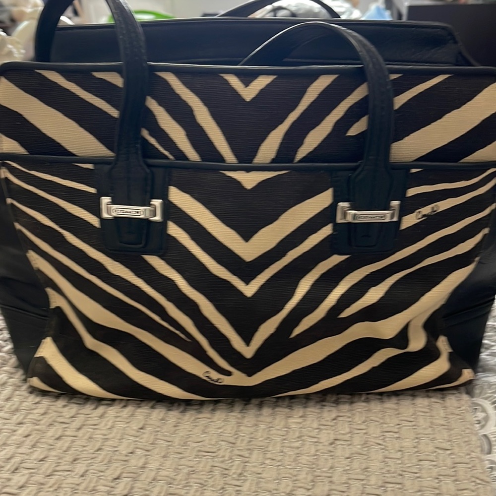 Coach zebra print bag